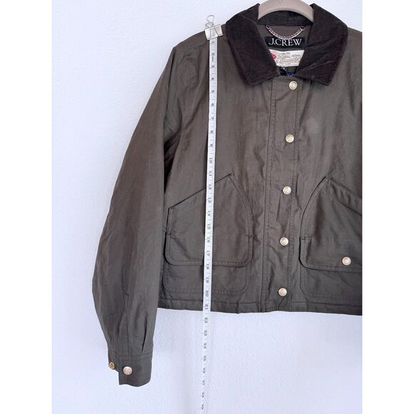 NWT J.Crew Womens Short Barn Jacket in Mossy Brown English Ripstop Cotton Medium - Picture 13 of 15